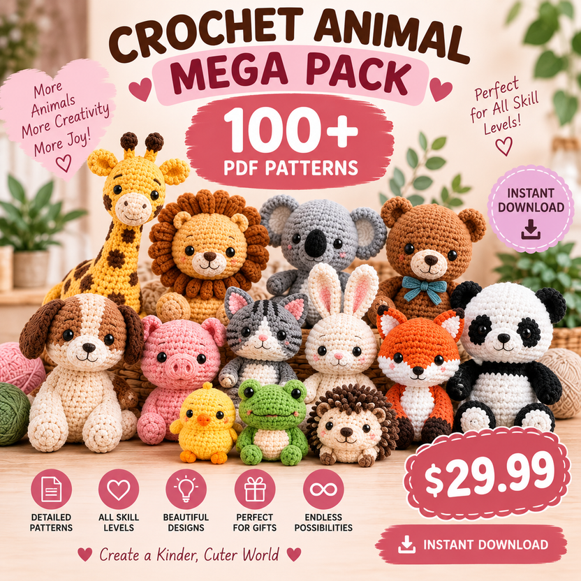 Crochet Animal Mega Pack - 100+ PDF Patterns
